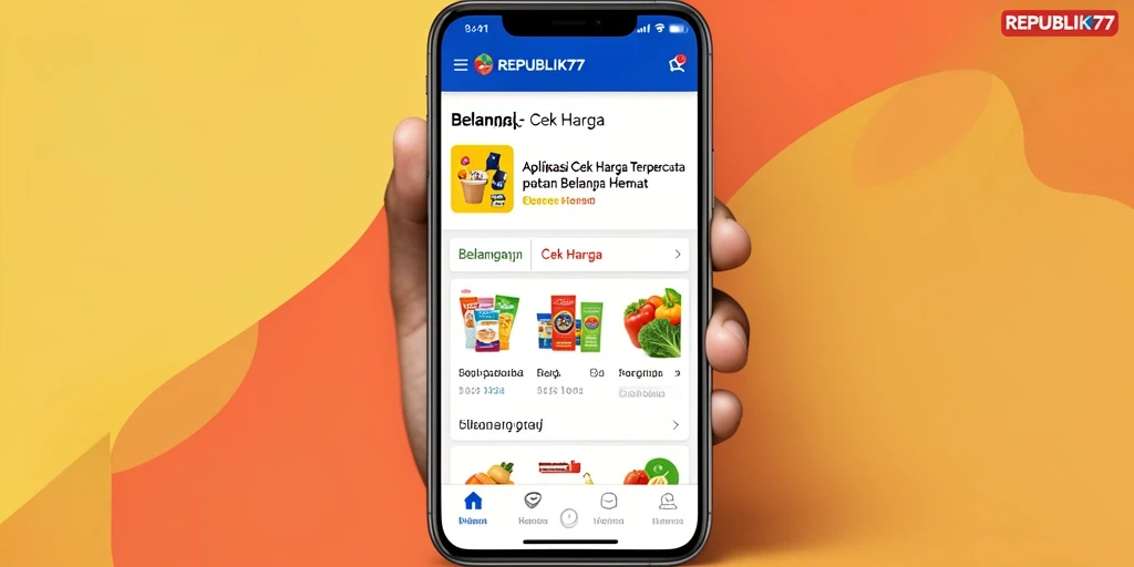Tampilan antarmuka pengguna REPUBLIK77 dengan fitur Cek Harga yang mudah digunakan.